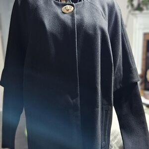 Chico's Black Blazer with Gold Button